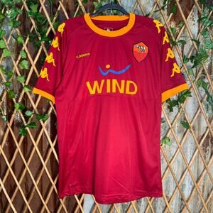 Vintage y2k roma 2007/08 kappa maglia wind 00s soccer jersey